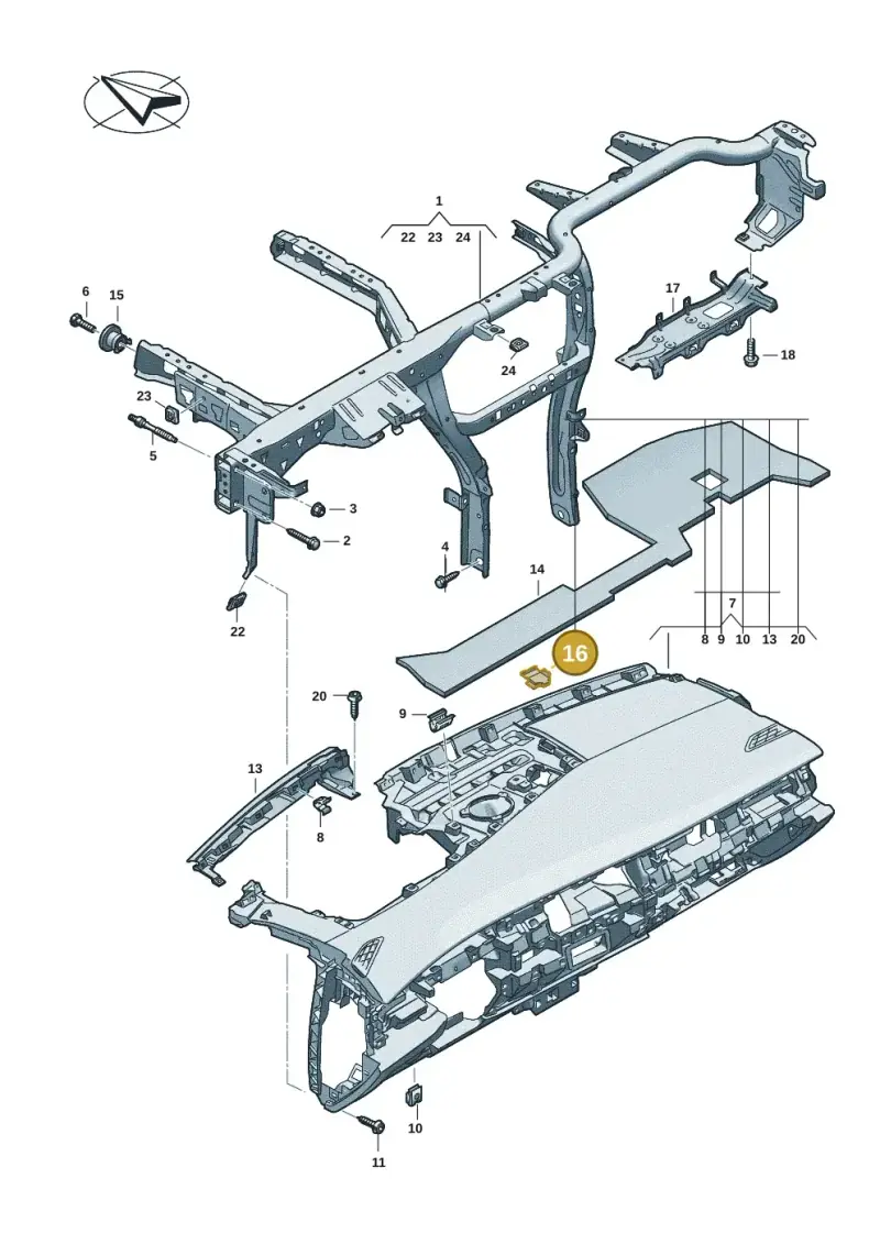 5H0857949 — Volkswagen ID.7 Limousine Pro (2023-) diagram 14b857000, position 16