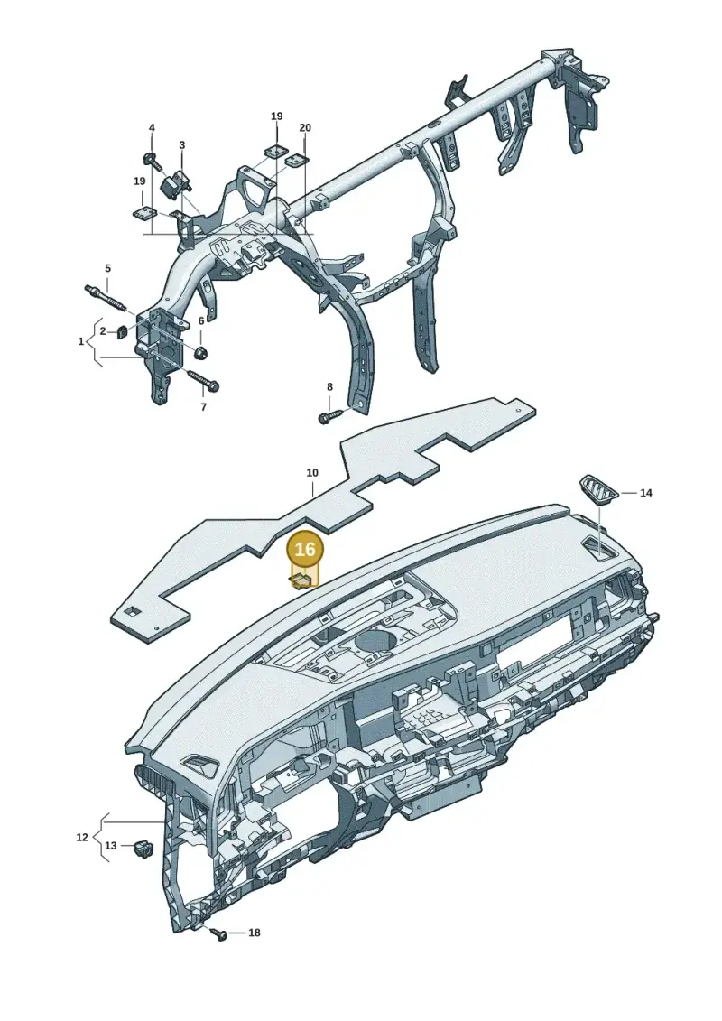 5H0857949 — Volkswagen Tiguan 2.0 (2023-) diagram 57x857000, position 16