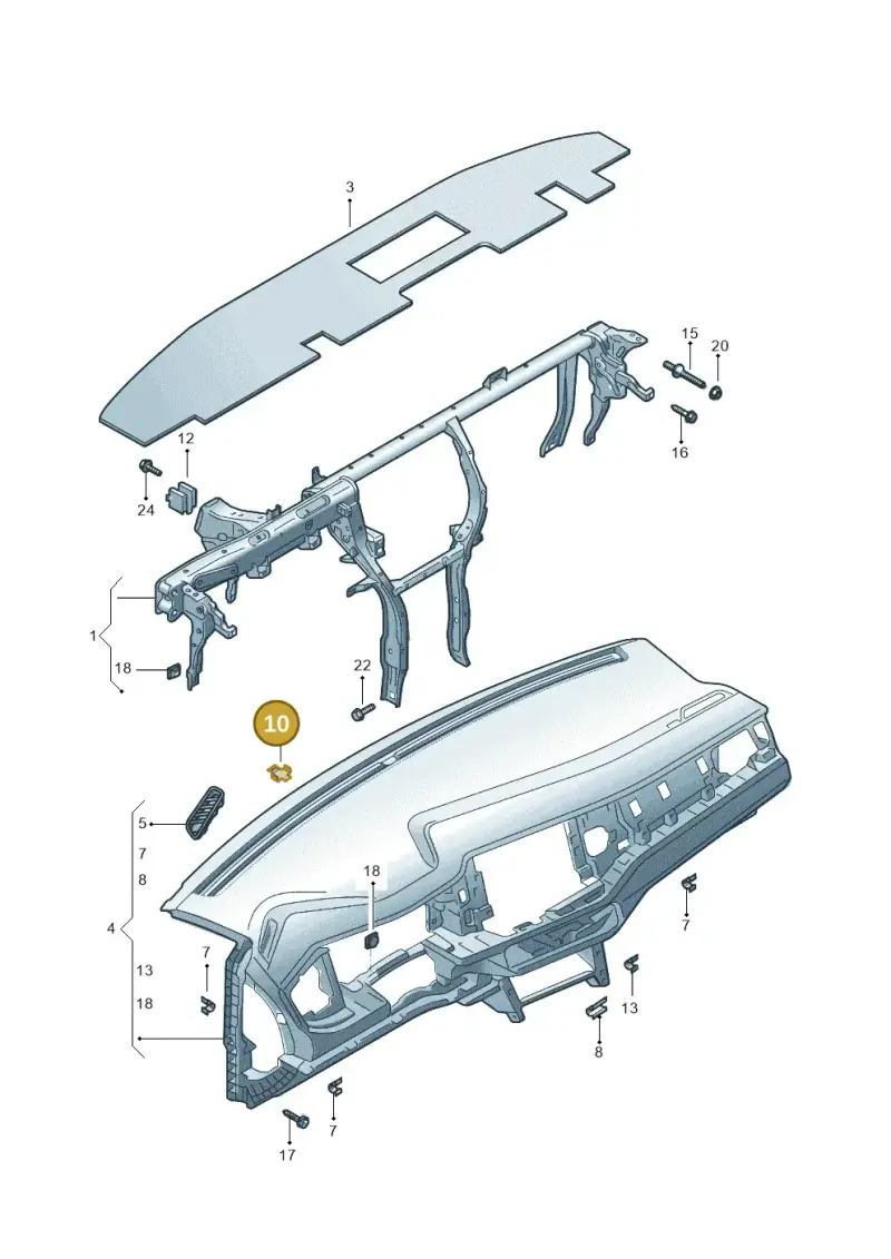 5H0857949 — Volkswagen Nivus (2020-) diagram 67b857005, position 10