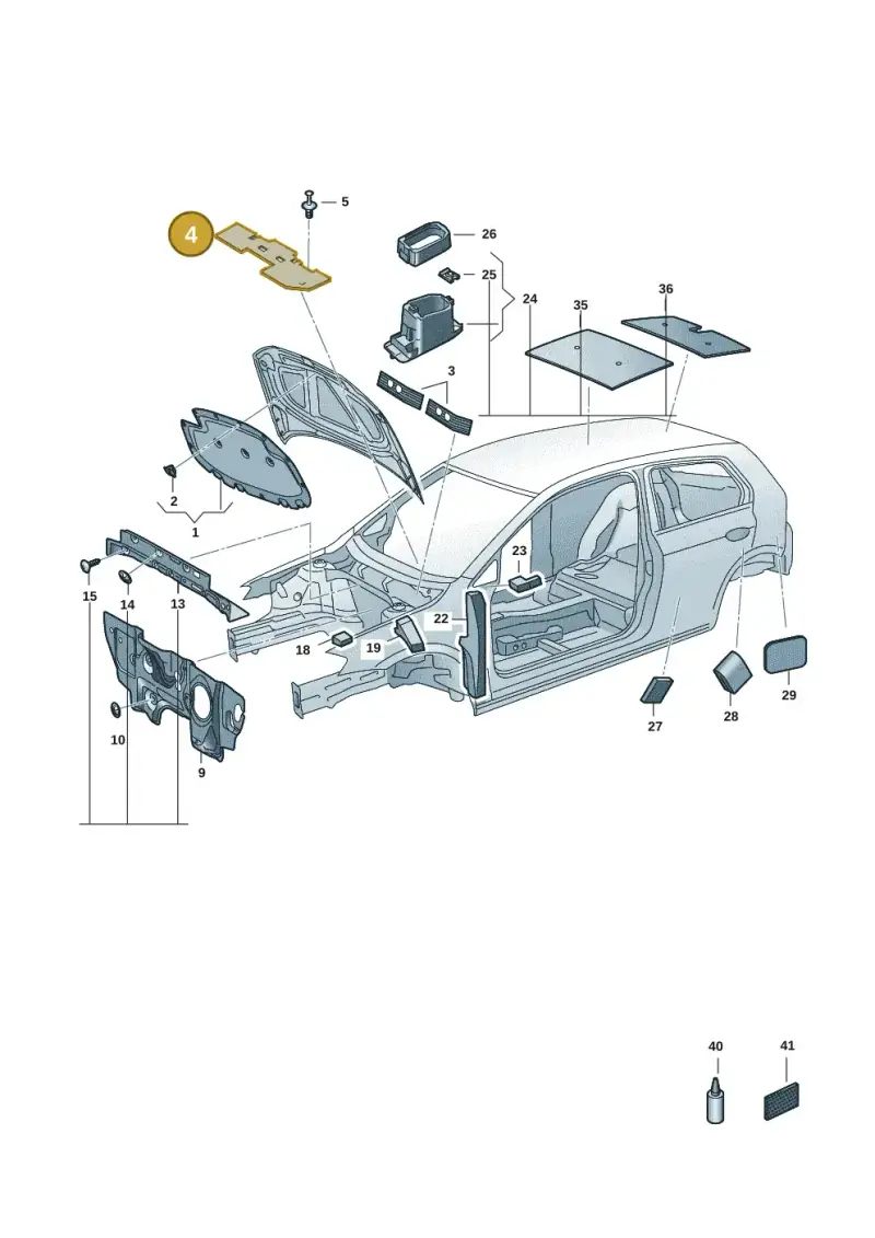 5H0863801 — Volkswagen Golf 2.0 BlueMotion (2019-2024) diagram 5h0863200, position 4