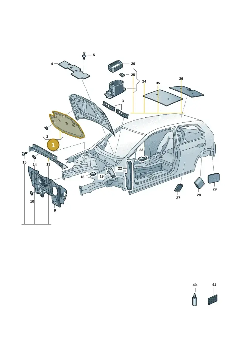 5H0863831A — Volkswagen Golf 2.0 BlueMotion (2019-2024) diagram 5h0863200, position 1