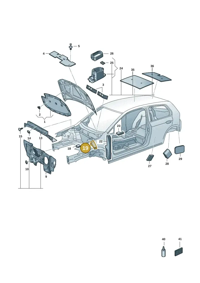 5H0864237 — Volkswagen Golf 2.0 BlueMotion (2019-2024) diagram 5h0863200, position 19