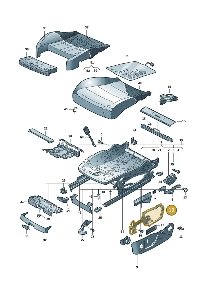 5H0881560 — Volkswagen Passat estate (2023-) diagram 3j0881000, position 12