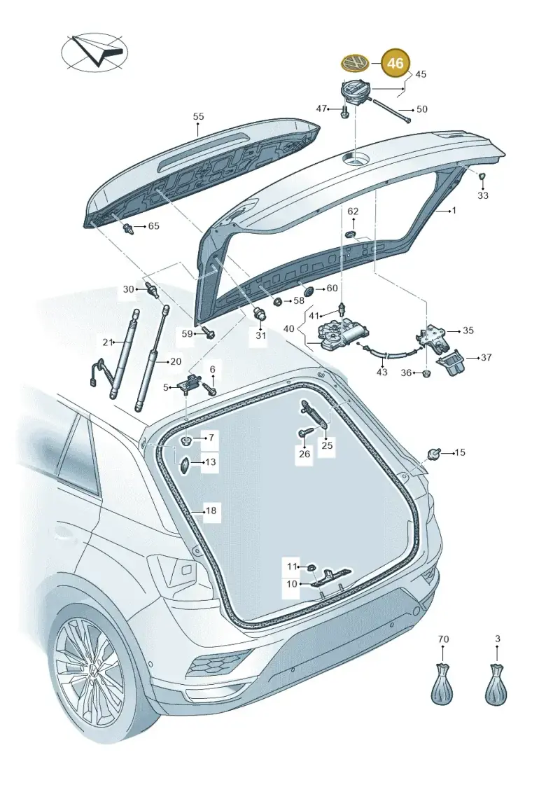 5H0898633 — Volkswagen T-Roc BlueMotion (2017-2024) diagram 813827000, position 46