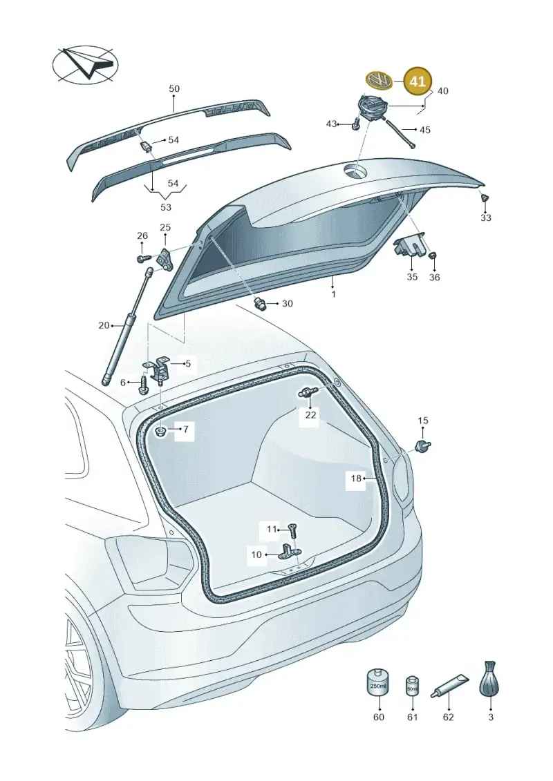 5H0898633 — Volkswagen Polo 1.0 BlueMotion (2017-2024) diagram 837827000, position 41