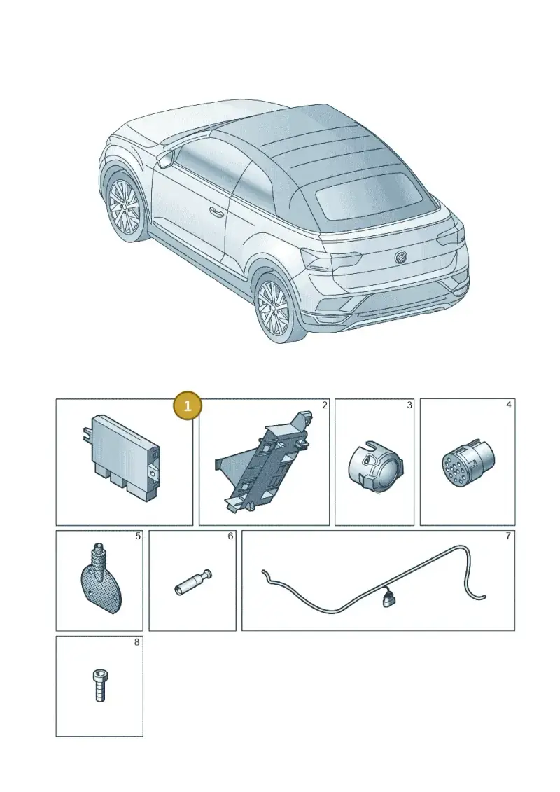 5H0907383C — Volkswagen T-Roc convertible 1.5 (2019-2024) diagram 2gk945055, position 1