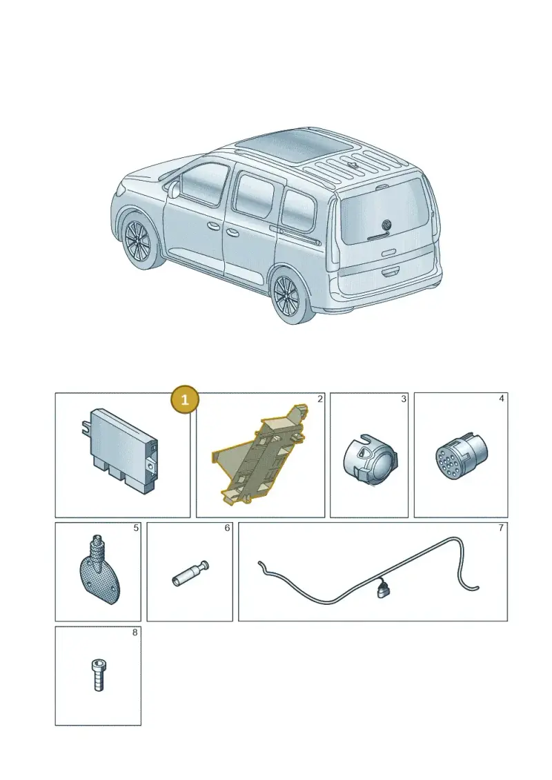 5H0907383C — Volkswagen Caddy Maxi Kombi (2020-2024) diagram 2ka945055, position 1