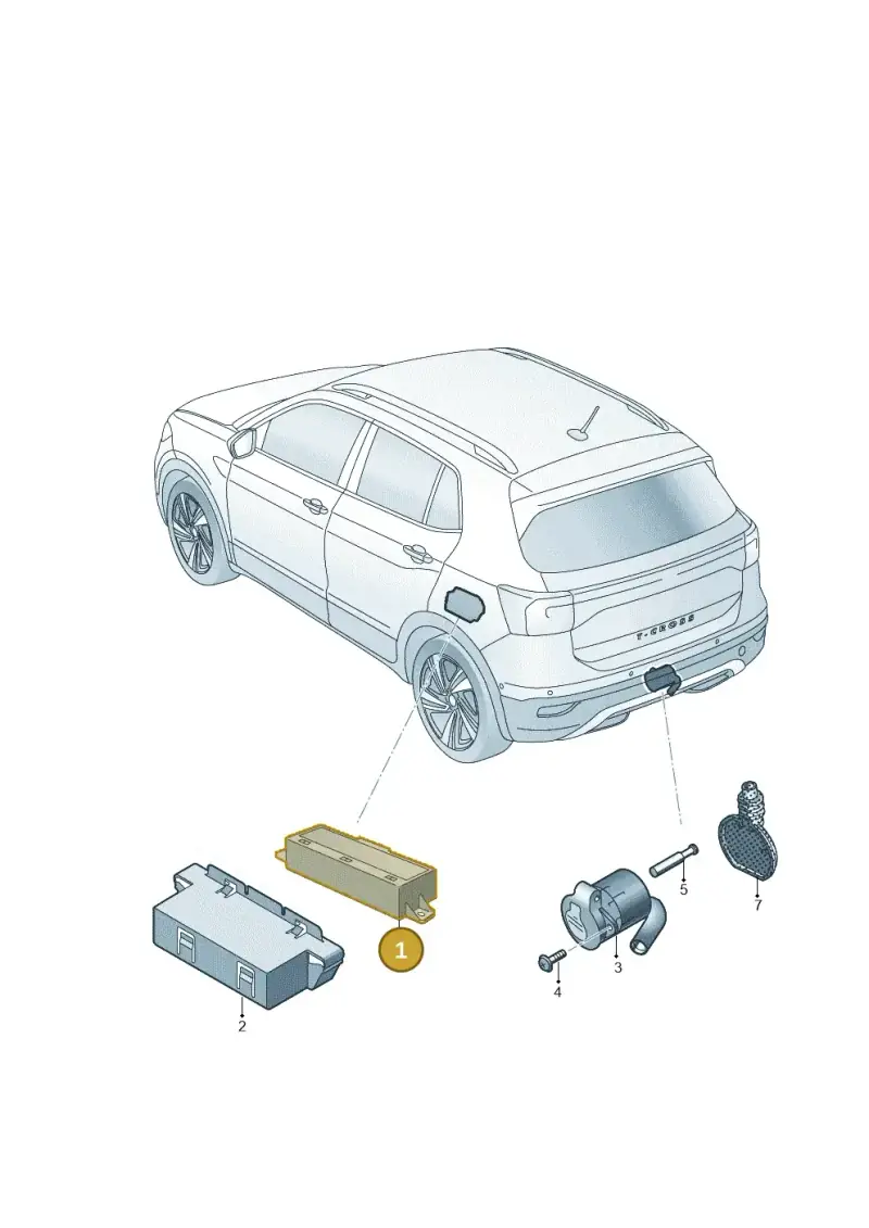 5H0907383C — Volkswagen T-Cross 1,0 (2018-2024) diagram 587945055, position 1