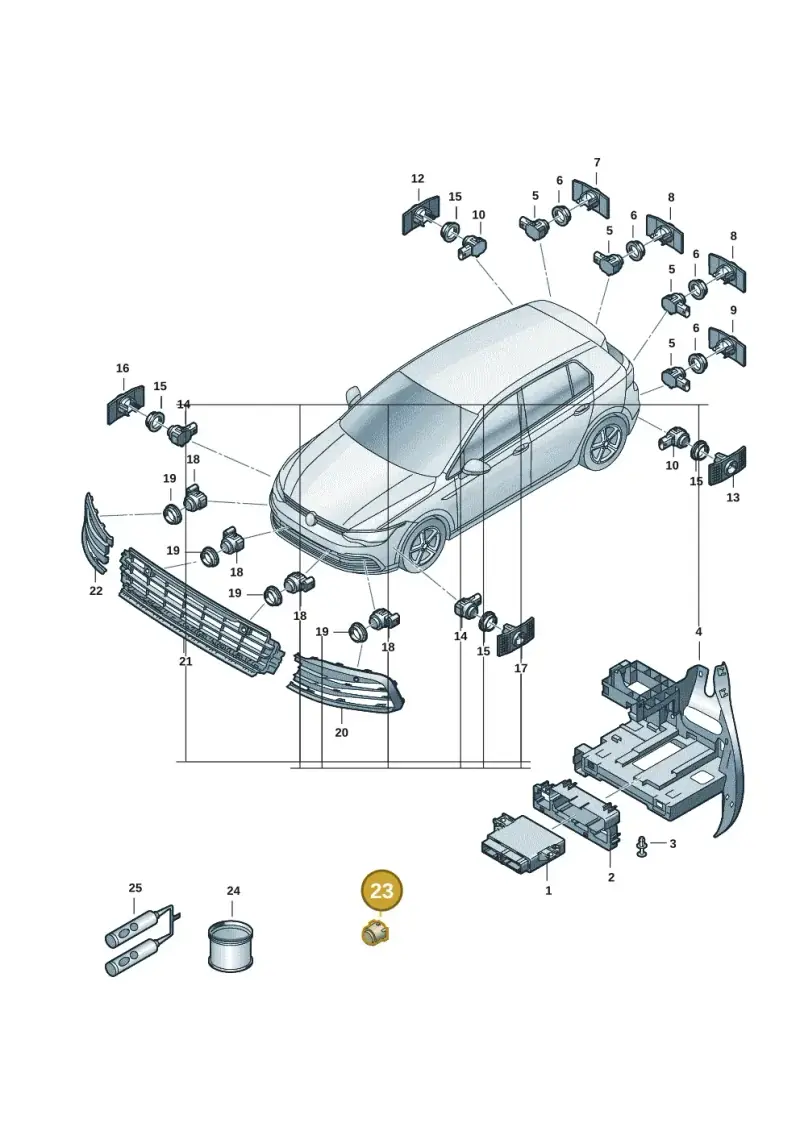 5H0919079 — Volkswagen Golf 2.0 BlueMotion (2019-2024) diagram 5h0919000, position 23