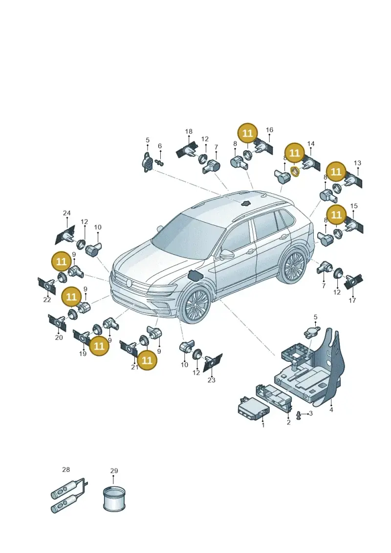 5H0919079 — Volkswagen Tiguan 2.0 4Motion (2017-2024) diagram 884919000, position 11