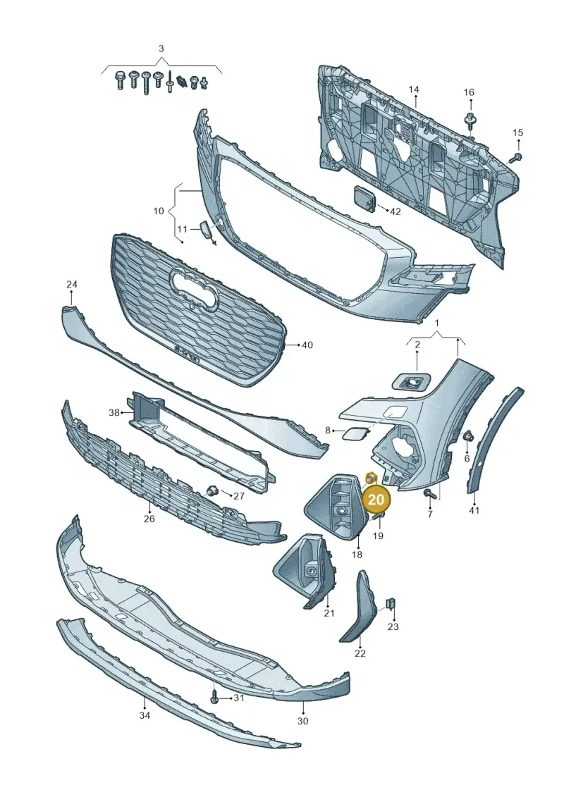 5H0919079 — Audi Q4 Sportback (2021-2025) diagram 89a807200, position 20