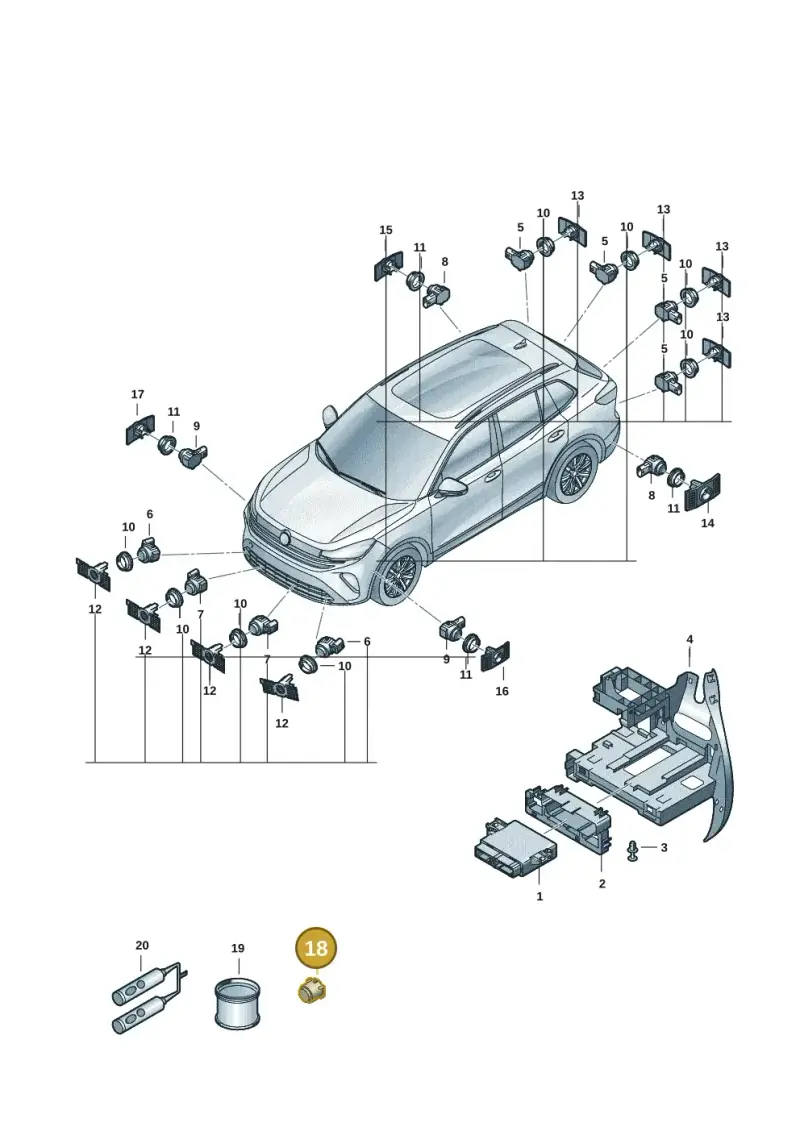 5H0919079 — Volkswagen Tiguan 2.0 (2023-) diagram 57x919000, position 18