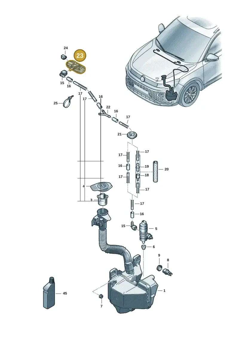 5H0955985 — Volkswagen Tiguan 2.0 (2023-) diagram 57x955100, position 23