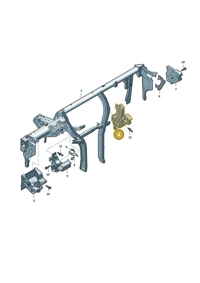 5H1858801 — Volkswagen Golf 2.0 BlueMotion (2019-2024) diagram 5h0857005, position 4