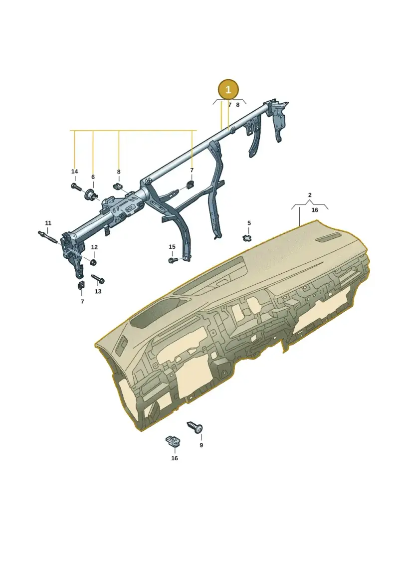 5H2857017A — Volkswagen Golf 2.0 BlueMotion (2019-2024) diagram 5h0857000, position 1