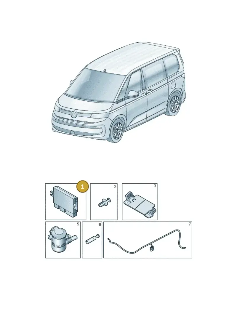 5H2907383D — Volkswagen Multivan (2021-) diagram 7t0945055, position 1
