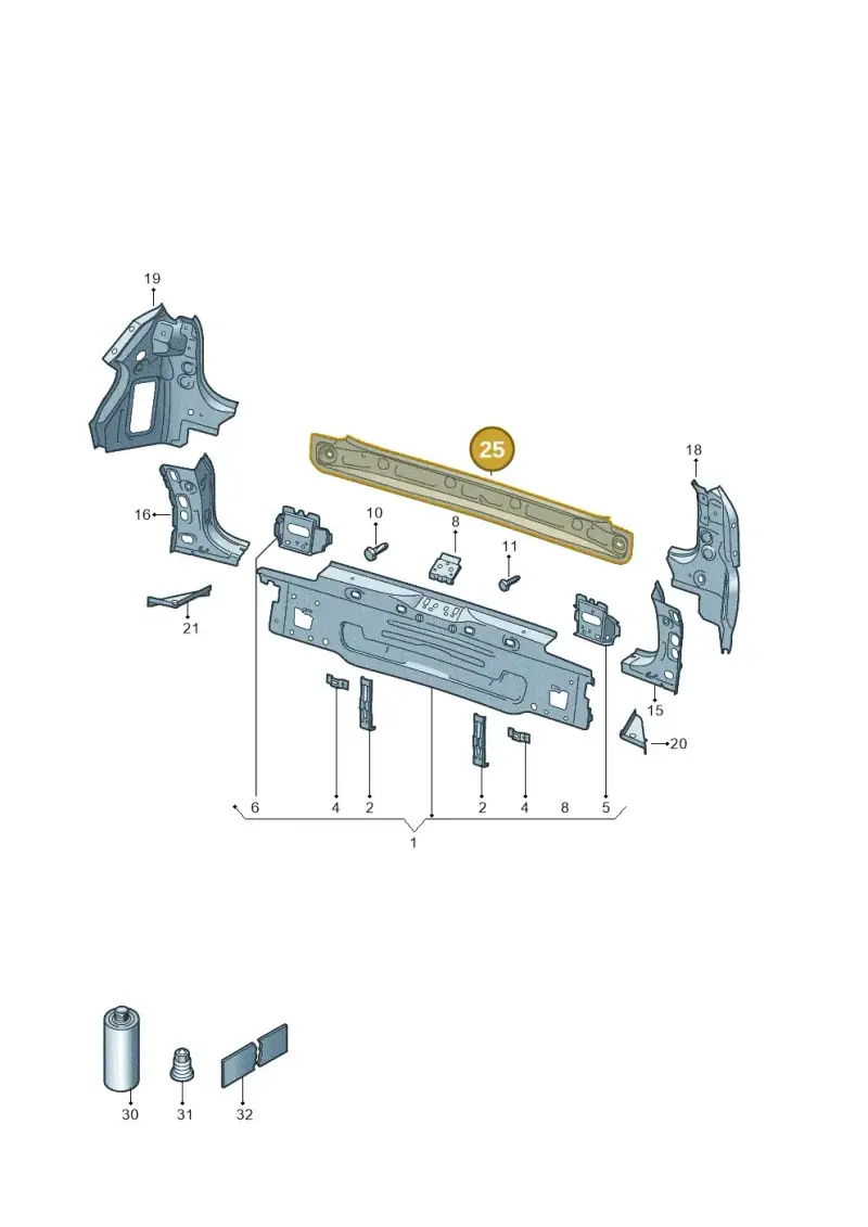 5H6813309 — Volkswagen Golf 2.0 BlueMotion (2019-2024) diagram 5h0813000, position 25