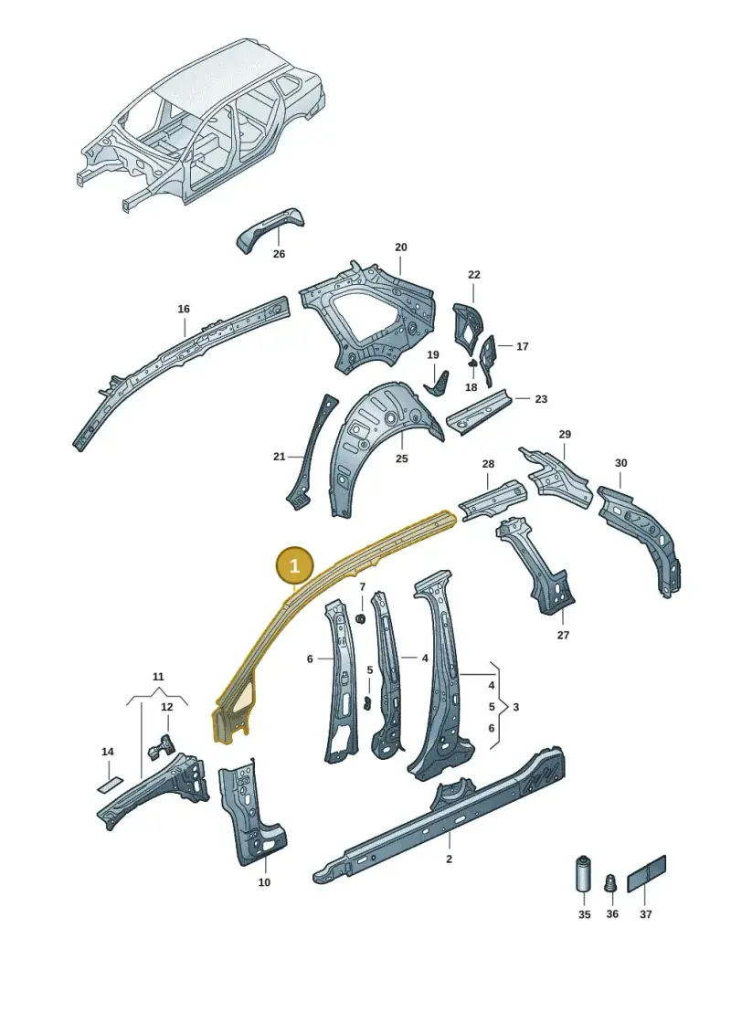5H9809428 — Volkswagen Golf 2.0 BlueMotion (2019-2024) diagram 5h0809001, position 1
