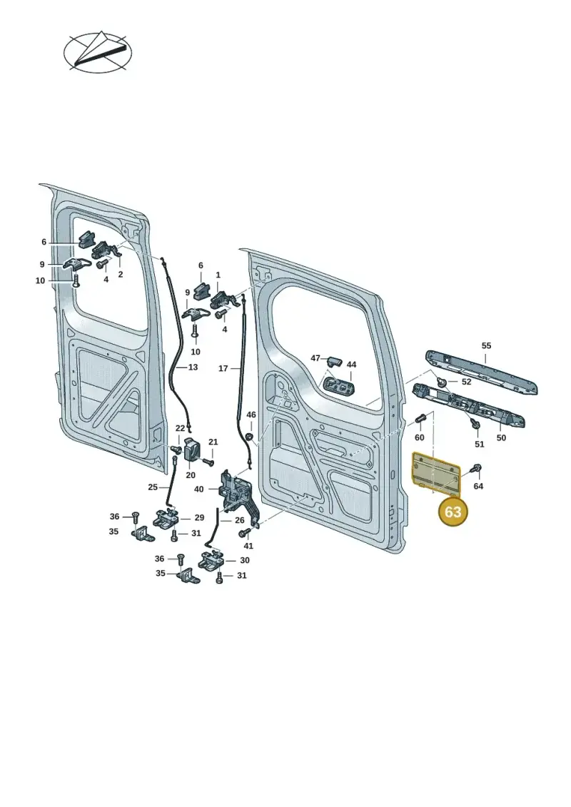 5H9827211 — Volkswagen Caddy Maxi Kombi (2020-2024) diagram 2ka827300, position 63