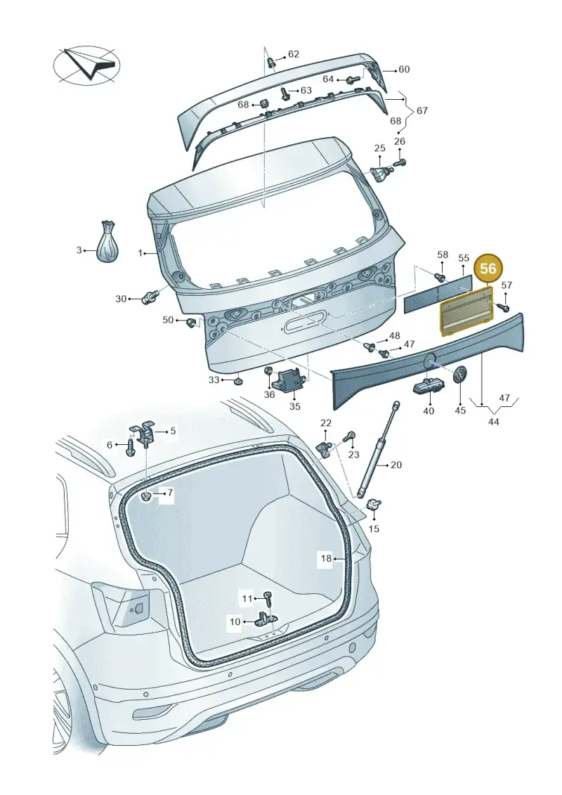 5H9827211 — Volkswagen T-Cross 1,0 (2018-2024) diagram 587827000, position 56