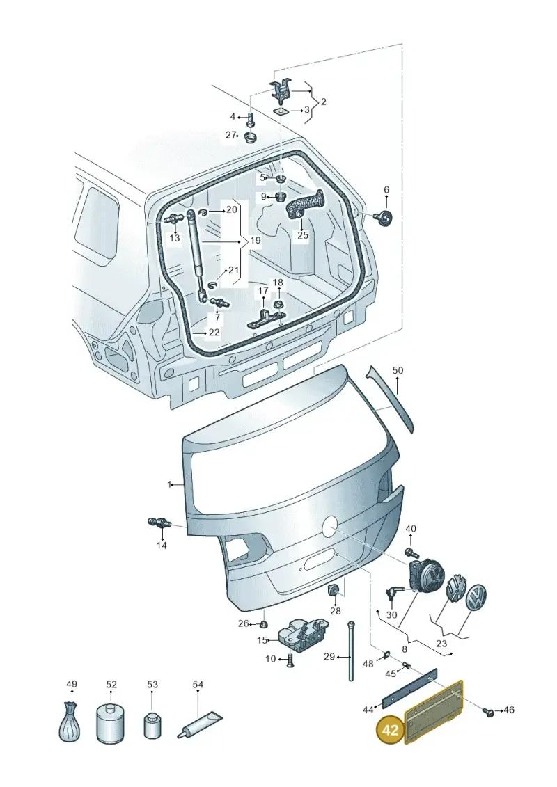 5H9827211 — Volkswagen Golf 2.0 (2016-2020) diagram 763827100, position 42