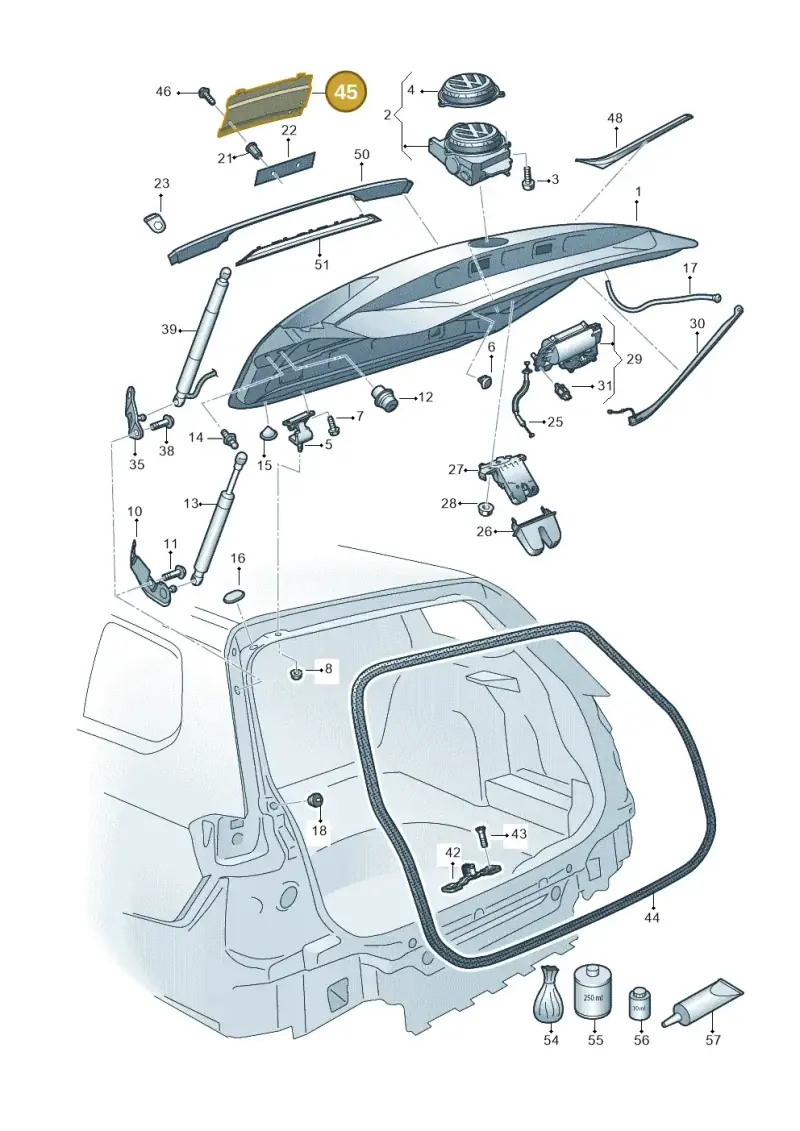 5H9827211 — Volkswagen Passat saloon (2014-2024) diagram 793827300, position 45
