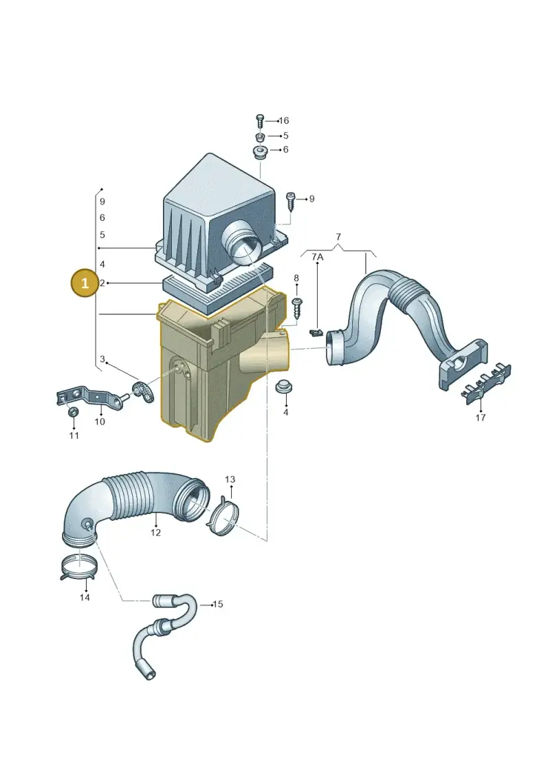 5JF129607A — Volkswagen Polo (2009-2014) diagram 677129200, position 1