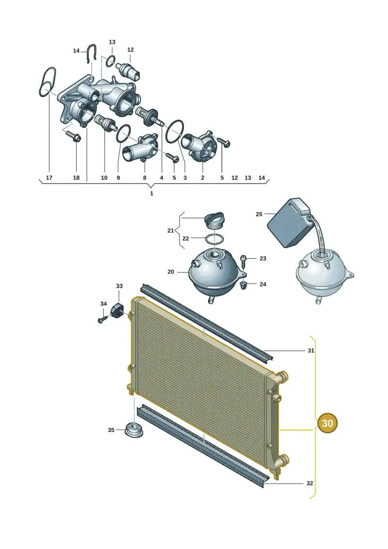 5K0121251J — Volkswagen Touran 2.0 (2010-2015) diagram 409121700, position 30