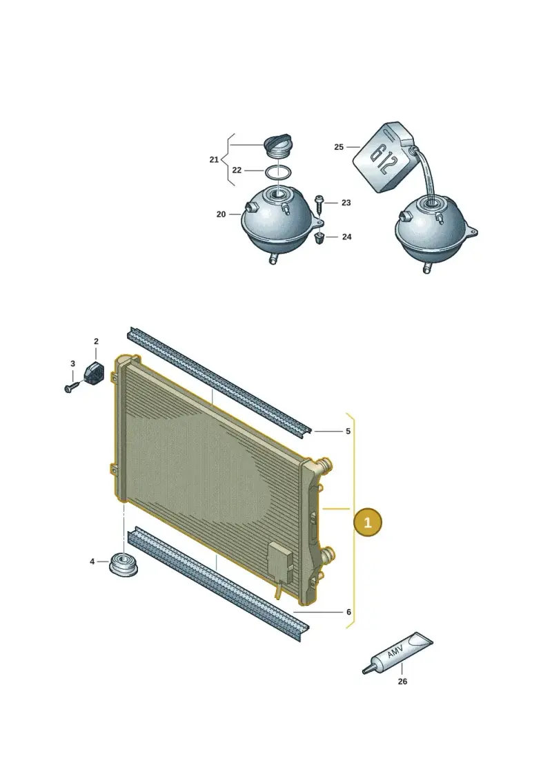 5K0121251J — Volkswagen Golf (2011-2013) diagram 625121810, position 1