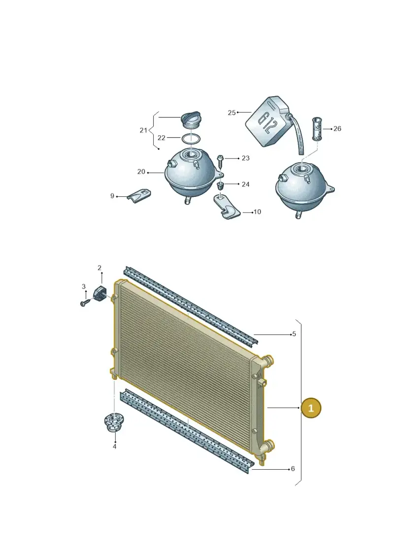 5K0121251J — Volkswagen Passat saloon (2010-2015) diagram 702121820, position 1