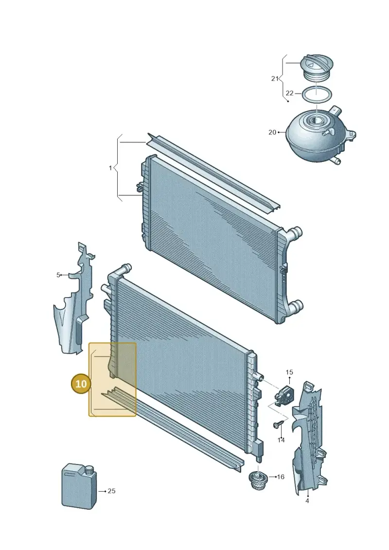5K0121251S — Volkswagen Passat CC (2011-2016) diagram 737121790, position 10