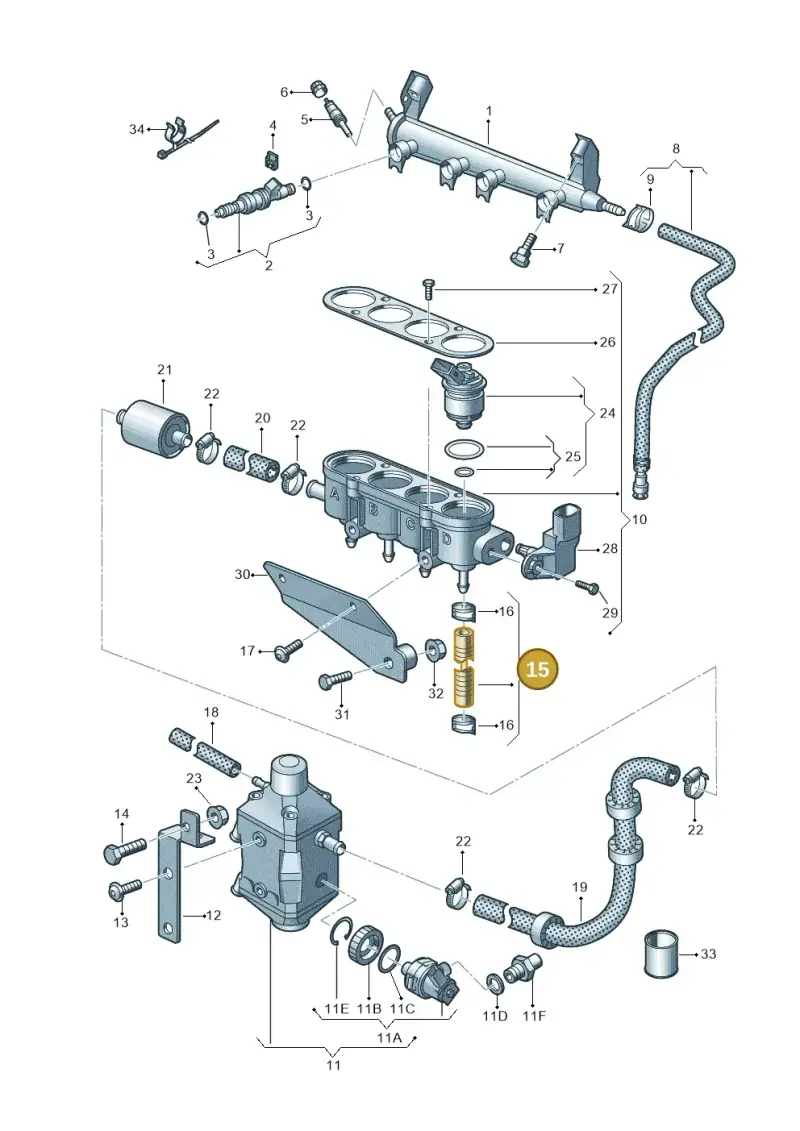 5K0133321H — Skoda Octavia ambiente (2008-2013) diagram 649133420, position 15