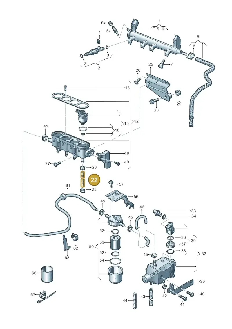 5K0133321H — SEAT Altea XL (2013-) diagram 649133440, position 22