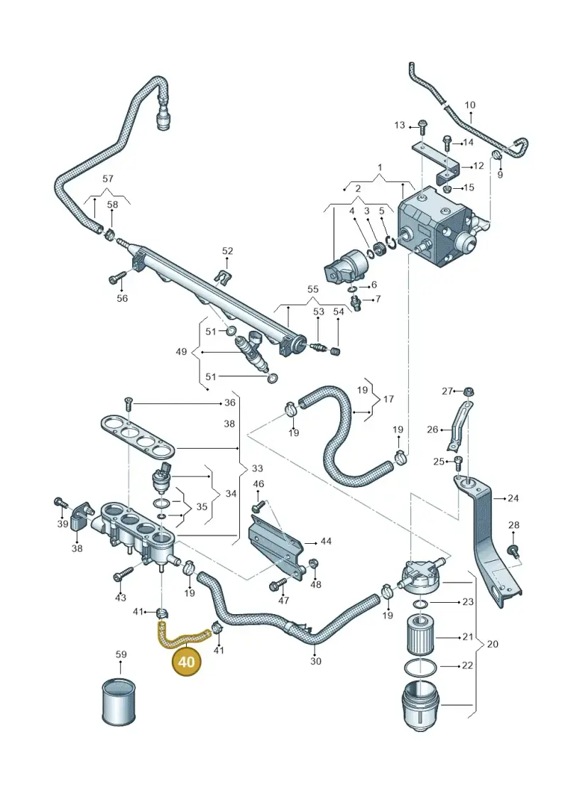 5K0133321K — Volkswagen Caddy Maxi Kombi (2010-2015) diagram 690133470, position 40