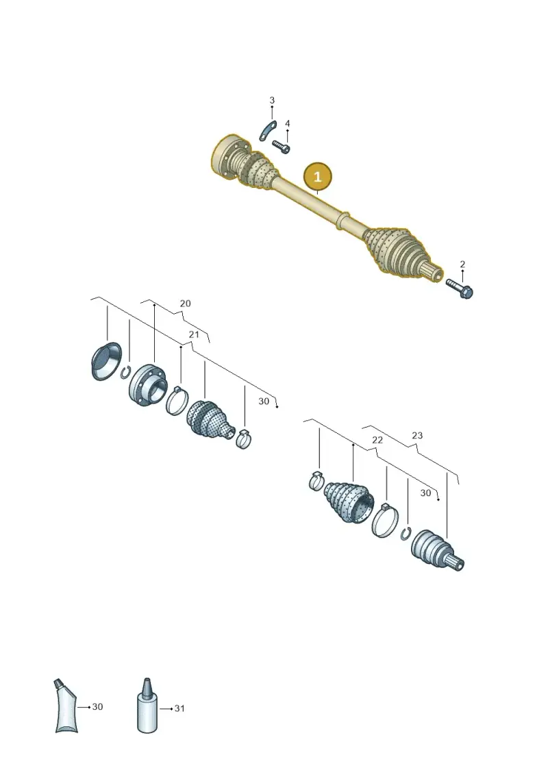 5K0407272C — Volkswagen Golf 2.0 (2016-2020) diagram 894407200, position 1