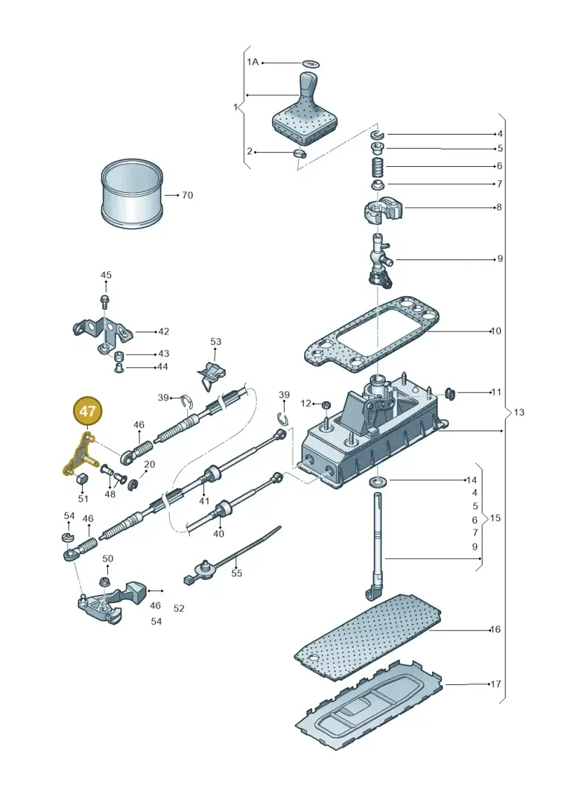 5K0711203 — Volkswagen Scirocco 2.0 (2014-2017) diagram 615711300, position 47