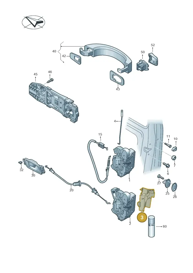 5K0837350B — Volkswagen Amarok twin cab (2022-) diagram 683839000, position 3