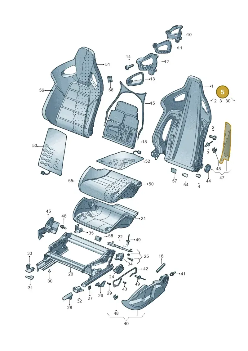 5K0898919 — Volkswagen Golf/Rabbit            08> (2007-) diagram 474881300, position 5