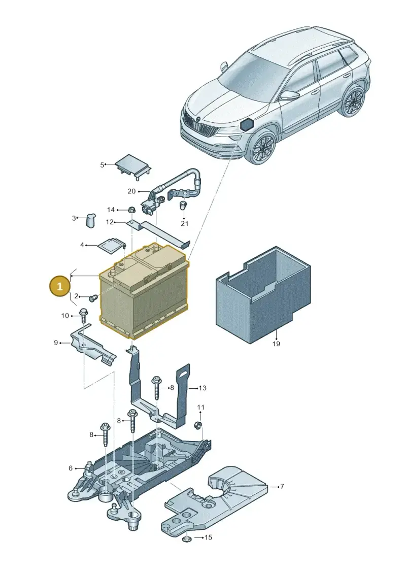 5K0915105E — Skoda Karoq (2017-2022) diagram 834915000, position 1