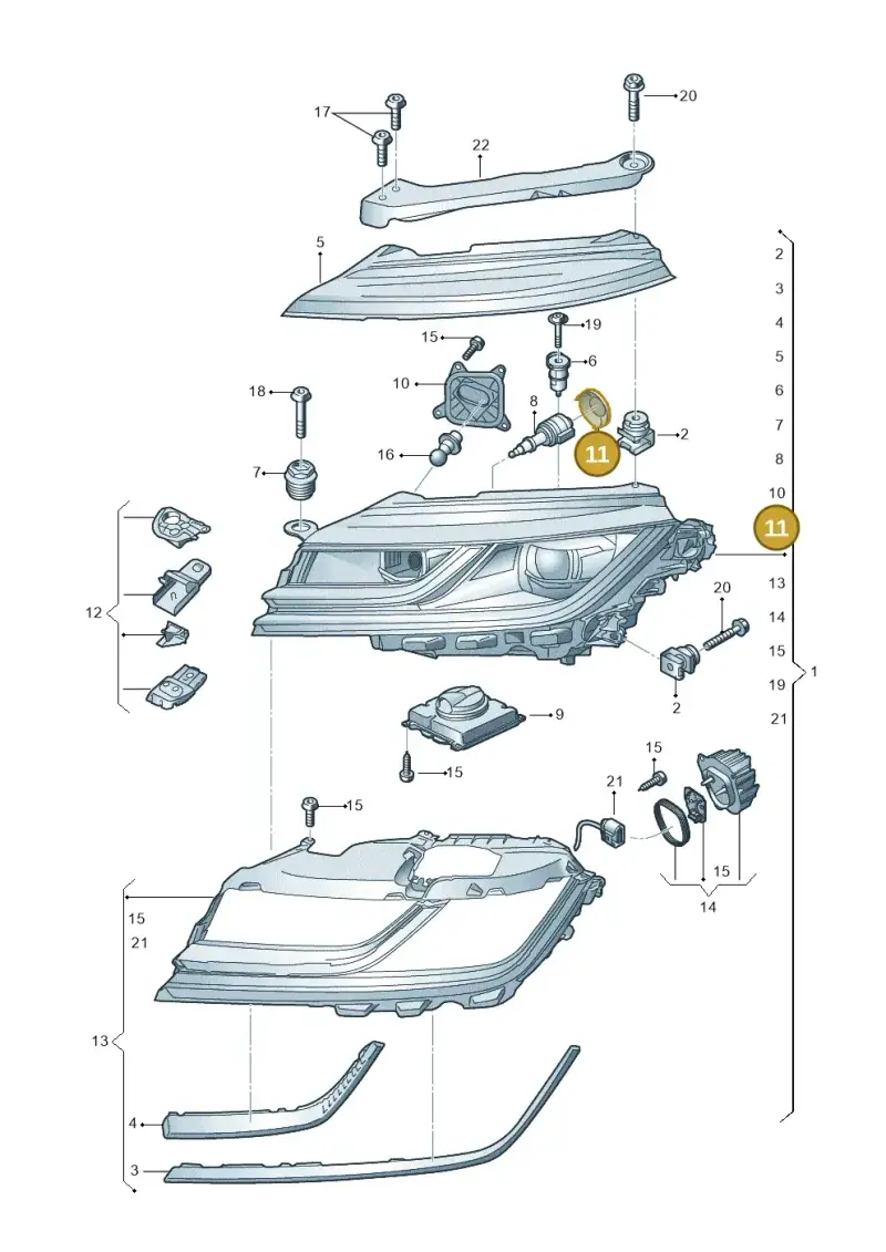 5K0941607A — Volkswagen Arteon (2017-2023) diagram 828941000, position 11