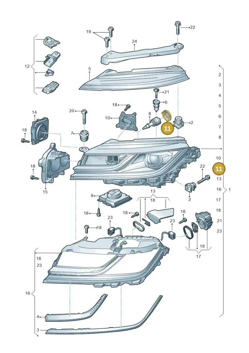 5K0941607A — Volkswagen Arteon (2017-2023) diagram 828941100, position 11