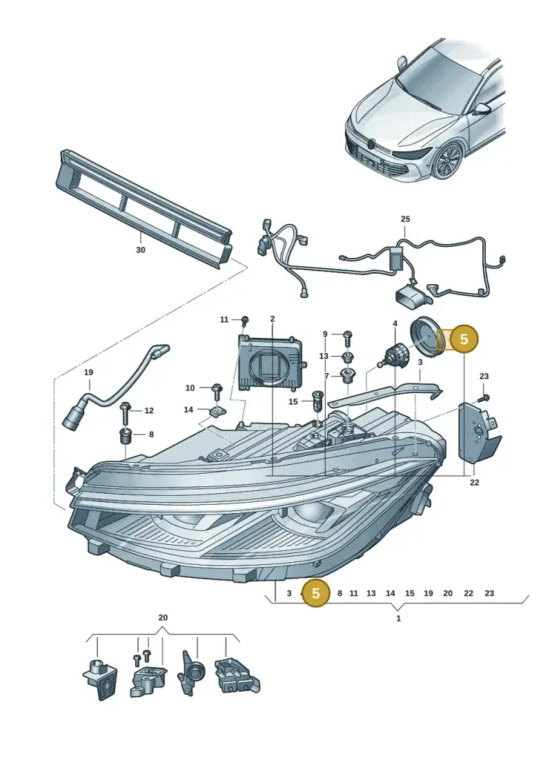 5K0941607A — Volkswagen Passat estate (2023-) diagram 3j0941020, position 5