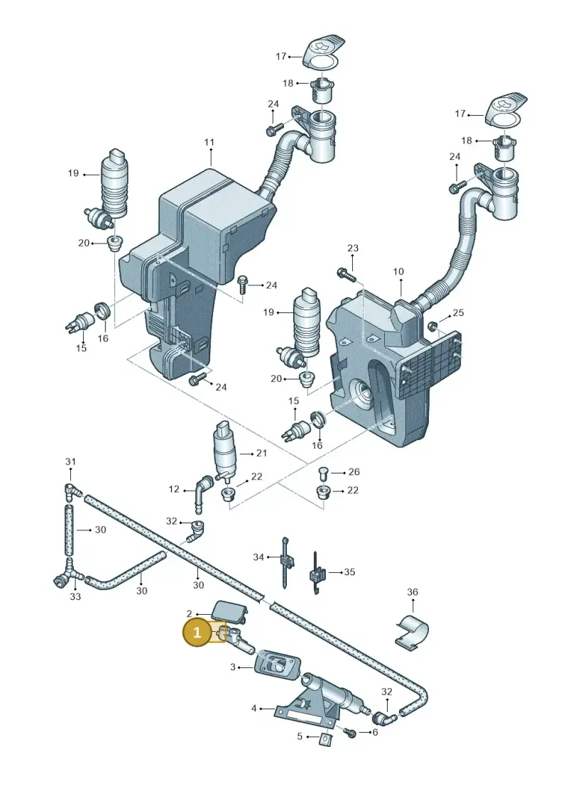 5K0955103A — Volkswagen Jetta variant (2009-2014) diagram 409955300, position 1