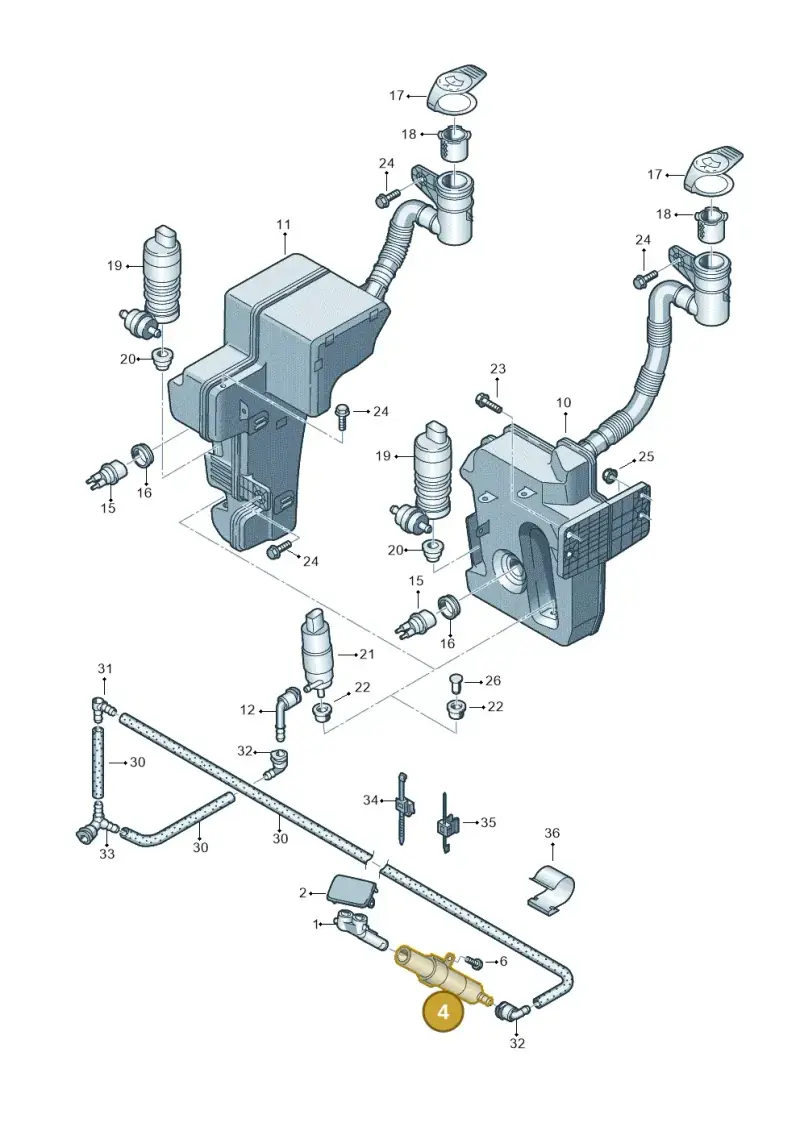 5K0955978B — Volkswagen Golf Cabriolet (2011-2016) diagram 649955300, position 4
