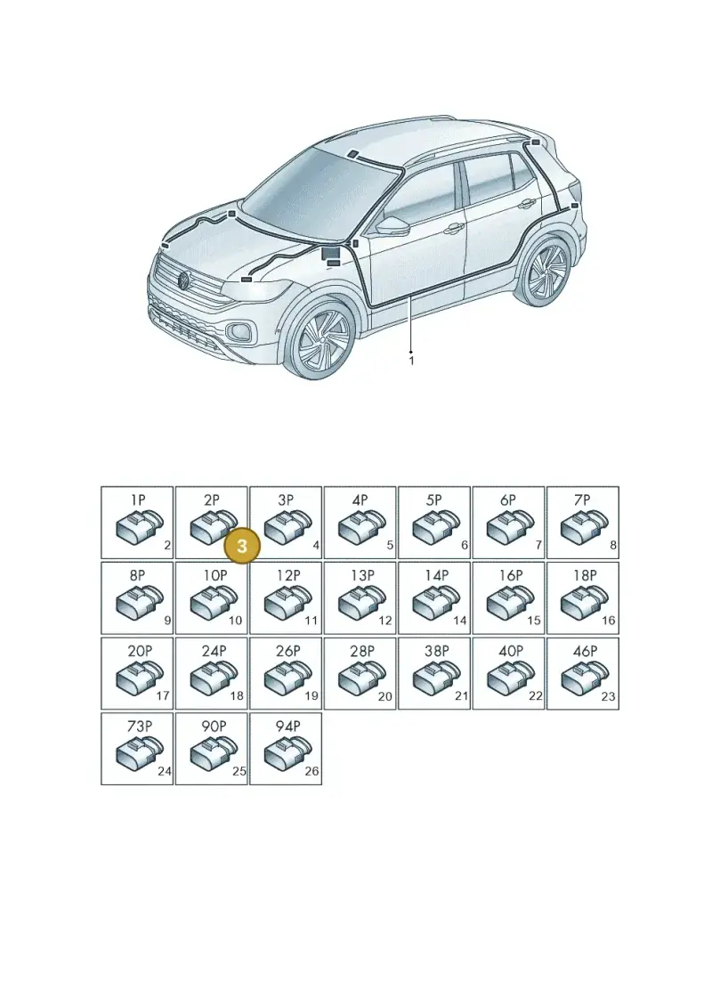 5K0971582 — Volkswagen T-Cross (2018-2025) diagram 587971080, position 3