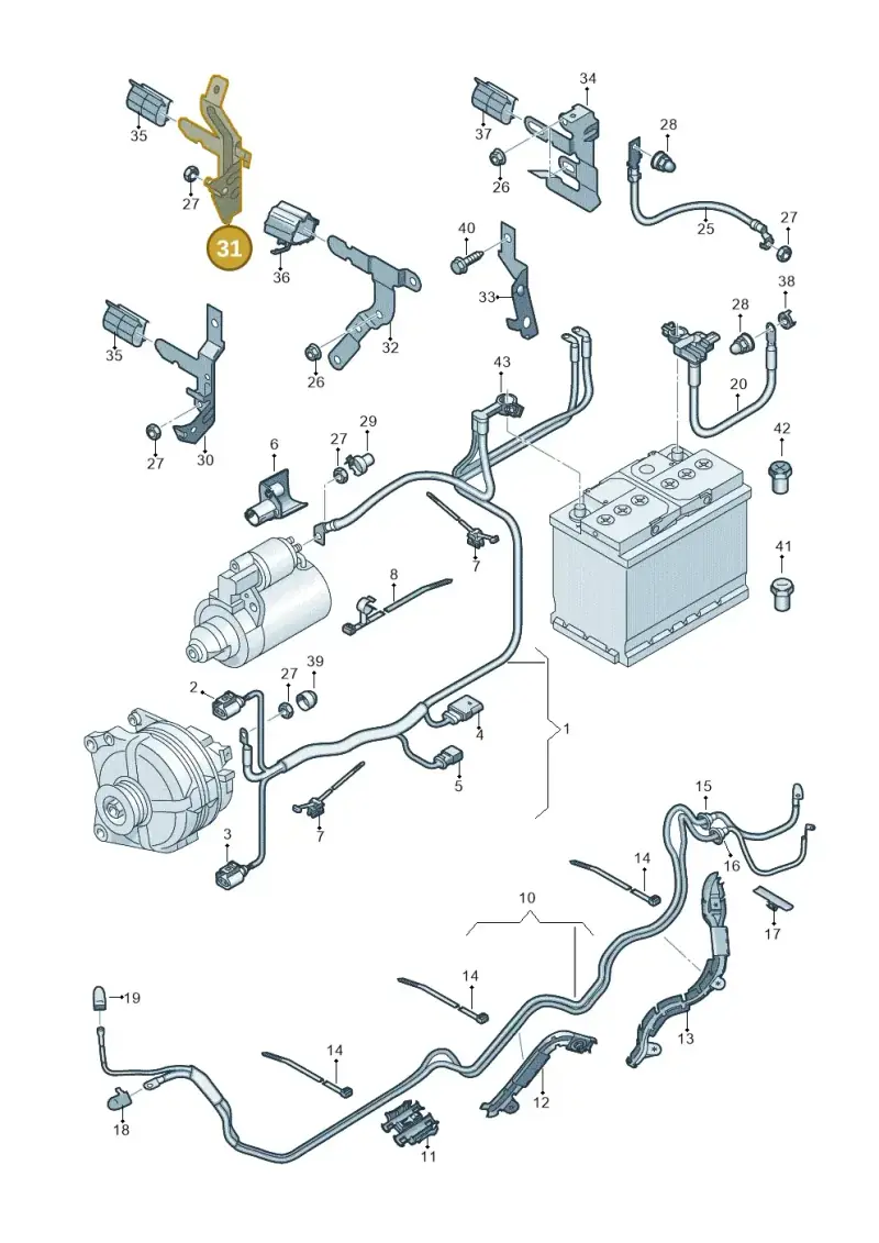 5K0971858 — Volkswagen Polo 1.0 BlueMotion (2017-2024) diagram 837971010, position 31