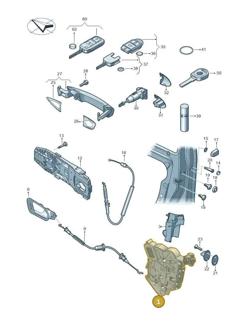 5K2837015B — Volkswagen Golf (2011-2013) diagram 649837000, position 1