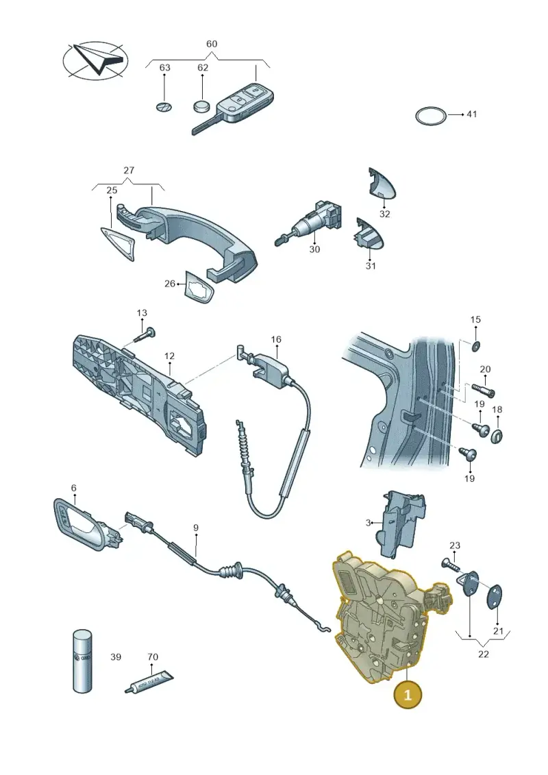 5K2837015D — Volkswagen Golf Cabriolet (2011-2016) diagram 718837000, position 1