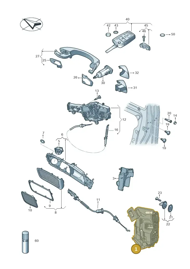 5K2837015E — Volkswagen Golf Sportsvan 1.6 (2014-2020) diagram 780837000, position 1