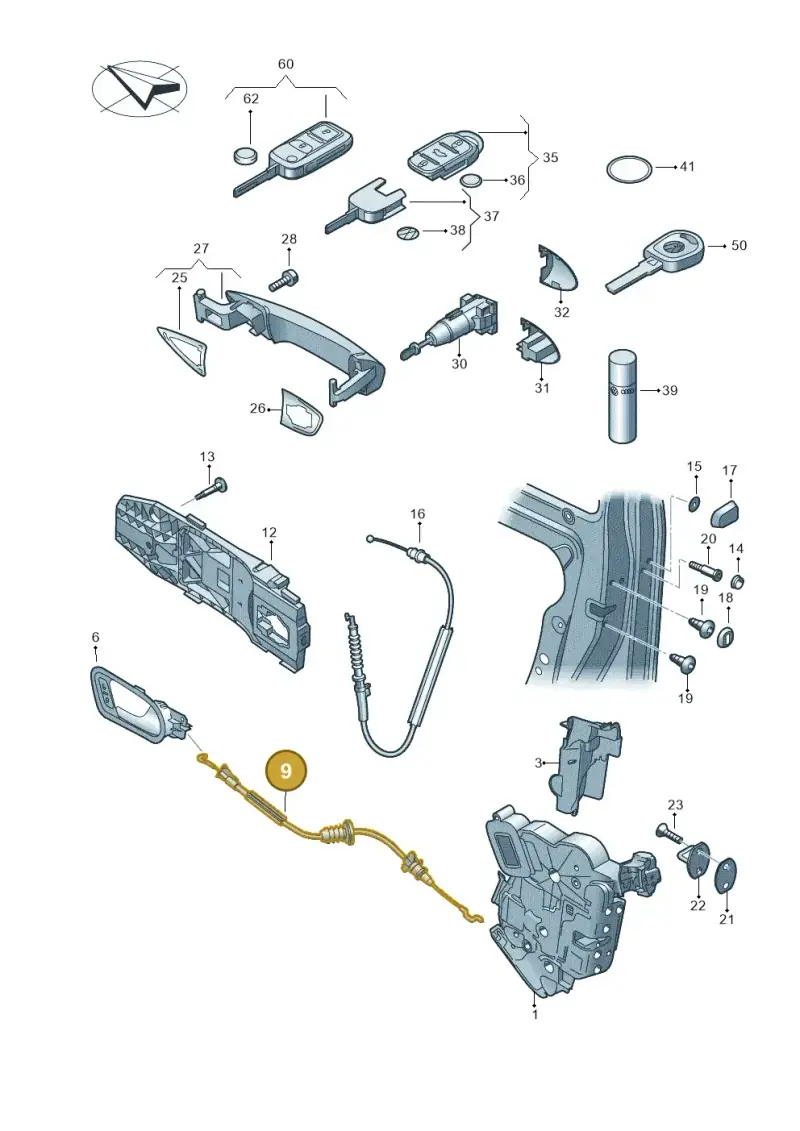 5K4837086A — Volkswagen Golf (2011-2013) diagram 649837000, position 9